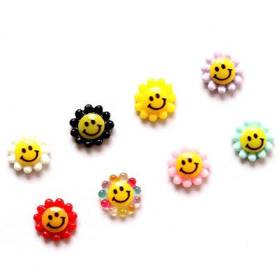 China Trendy Colorful Kawaii Japanese Rainbow Cabochon Sun Flower Mud Charms Nail Art Sunflower Nail Sticker Resin Decal for Nails for sale