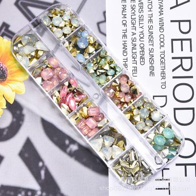 China Fashionable Mixed Opal Jewelry Resin Nail Art Crystals Rhinestone 3d Rhinestone Nail Rock Size Shape Nail Opal Crystals for sale