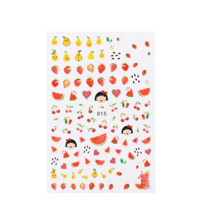 China Wholesale Trendy Nail Stickers Summer 2022 Cute Strawberry Avocado Banana Watermelon Orange Fruit Nail Stickers for sale