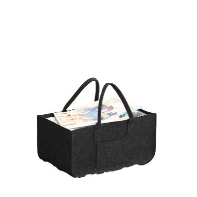 China Fashion Large Custom Organizer Casual Firewood Felt Bag Nonwoven Fabric Hold Vegetable Felt Bag for sale