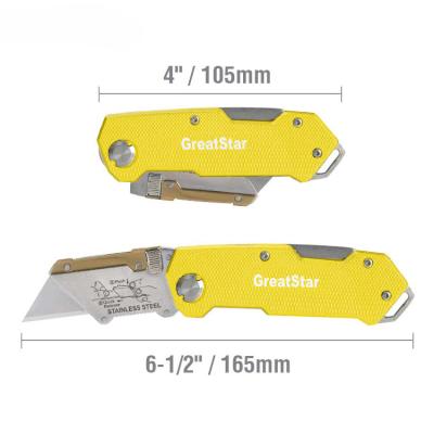 China GreatStar Professional Quick-Change Blade Lock Back Folding Utility Pocket Knife With Quick Change Blade for sale