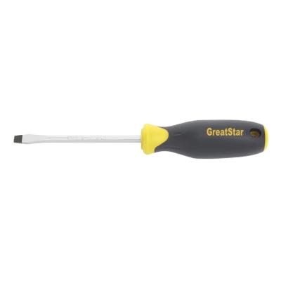 China Plastic High Quality Professional Hand Tools Comfortable Soft Handle Slotted Screwdriver 8 x 200mm for sale