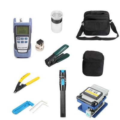 China FTTH Project Fiber Optic FTTH Tool Kit with FC-6S 10Mw Fiber Optic Cleaver Power Meter for sale