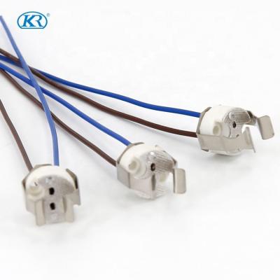 China G4/G5.3 Best Price G4/G5.3 Lamp Holder With Wire K502A 5A 25V T250 Ceramic Socket Wire Customized for sale