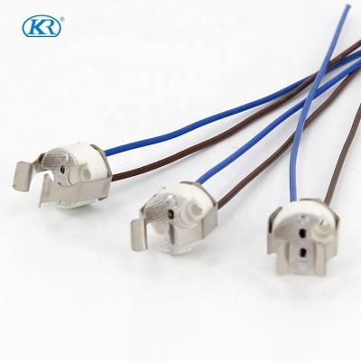 China G4/G5.3 Best Price G4/G5.3 Lamp Holder With Wire K502A 5A 25V T250 Ceramic Socket Wire Customized for sale