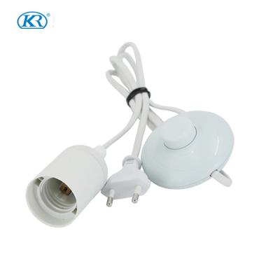 China Best screw price e27 power cord with Eu plug on/off switch E27 lamp holder power cable 2.5A 250V 1.8m/3m/5m VDE for sale