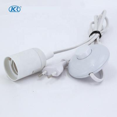 China Home Appliance Kr e27 Lamp Holder Mains Cord Wire Power Socket With Switch 2.5A 250V EU VDE Standard Price Great Quality for sale