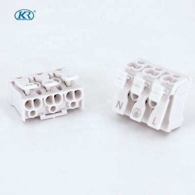 China For Three Way Led Plus-in Plastic Terminal Block Connector For Led Bulb 450V 16A T110 K923-3A Best Price for sale