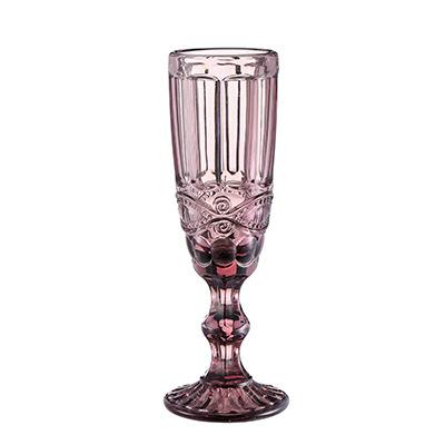 China No Factory Price Wholesale Engraved Vintage Colored Champagne Glass Tumbler for sale