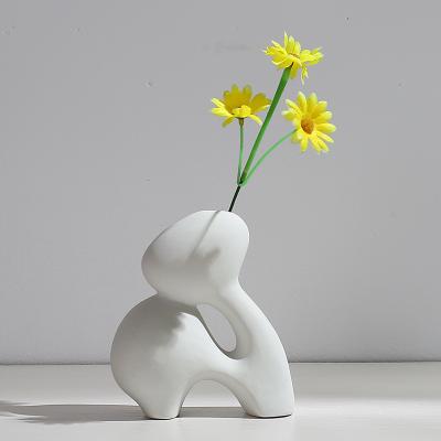 China Modern Minimalist Flower Vase Flower Vase Nordic White Ceramic Eco-friendly Style Vase For Home Decoration for sale