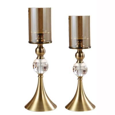 China ECO-frendly Nordic Simple Home Decoration Crystal Candle Holder Long-stemmed Glass Candle Holder for sale