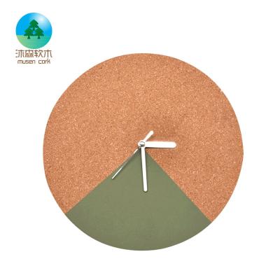 China Antique Style Custom Design Round Shape Available Private Label Cork Wall Clock At Low Market Price Wall Clock for sale