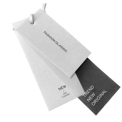 China Sustainable Custom Design CMYK Printing Eco Friendly Custom Garment Labels Hang Tags for sale