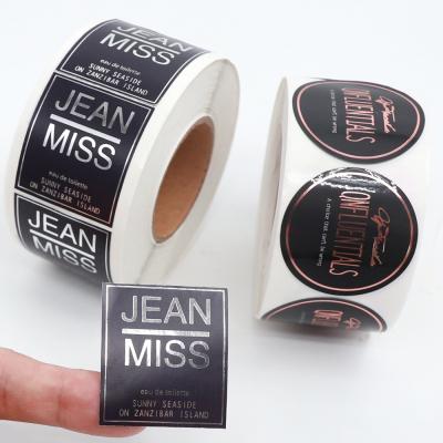 China Waterproof Custom Label Printed Logo Sticker Waterproof Self Adhesive Cosmetic Vinyl Roll Bottle Packaging Label Custom Stickers for sale