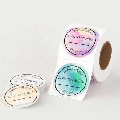 China Waterproof Custom Candle Jar Boxes Tins Handmade Printed Adhesive Label Scented Candle Packaging Labels for sale