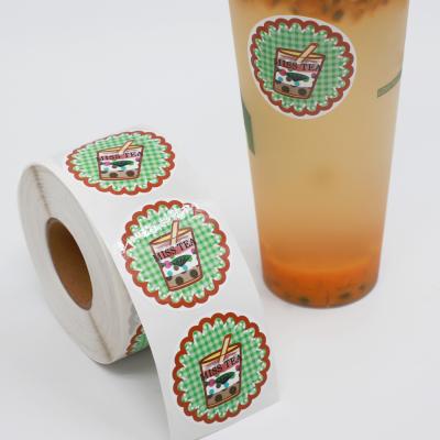 China Custom Self-adhesive Waterproof Cup Packing Sticker Factory Price Mug Logo Waterproof Sticker for sale