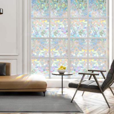 China Waterproof Customized Electrostatic Window Privacy Film Rainbow Reflective Window Film Stained Glass Window Sticker for sale