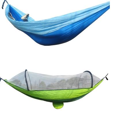 China Adult camping hammock with mosquito net and rainfly, webbing loop hammock for sale