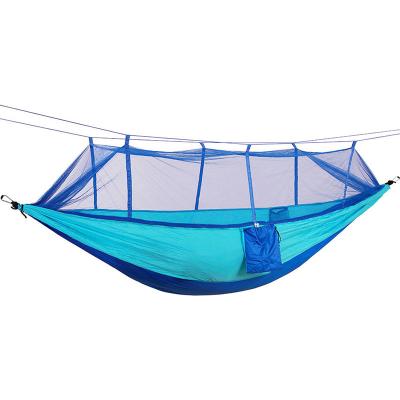 China Low MOQ Durable Nylon Manufacture Parachute Heavy Duty Portable Outdoor Camping Hammock With Mosquito Net for sale