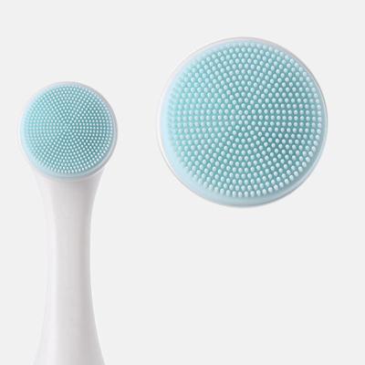 China Double Sided Silicone Facial Brush Detergent Blackhead Removal Product Pore Remover Exfoliator Cleansing Face Scrub Brush for sale