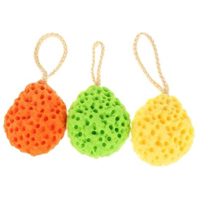 China EXFOLIATE Soft Sponge Ball Honeycomb Shape Baby Kids Bath Shower Foam Brushes With Lanyard Scrubber Bathroom Body Cleaning Supplies for sale