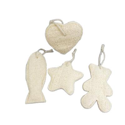 China EXFOLIATING Fish Back Pad Loofah Sponge Bath Star Heart Shaped Scrub Animal Shaped Natural Loofah Bath Towel Sponge Scrubber for sale