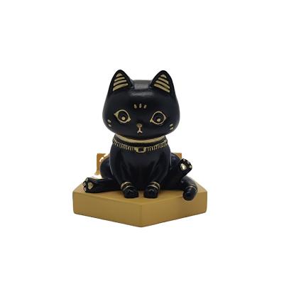 China High Quality Cat Sitting Position Mobile Phone Holder Custom With Cartoon Design Black Popular Phone Bracket Europe 2022 for sale