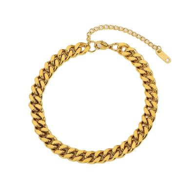 China Fashionable 3mm 6mm 8mm Miami Punk Ankle Chain Environmental Friendly Foot Chain Jewelry Gold Non Tarnish Ankle Chain Stainless Steel for sale