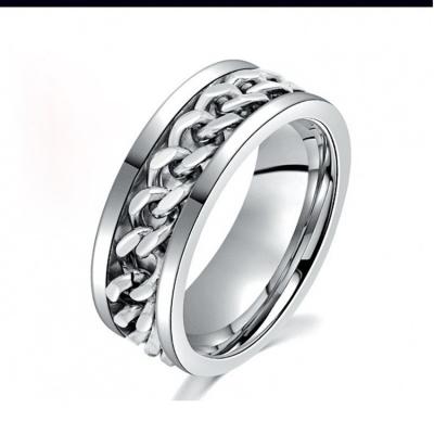 China New Design Cheap Alloy High Quality Fashion Price Titanium Steel Swivel Ring Men Fine Jewelry Rings For Men for sale