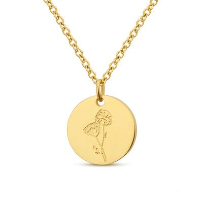 China Fashion CLASSIC men's circle pendant amulet diy friends customize name necklace gold wholesale necklace for sale