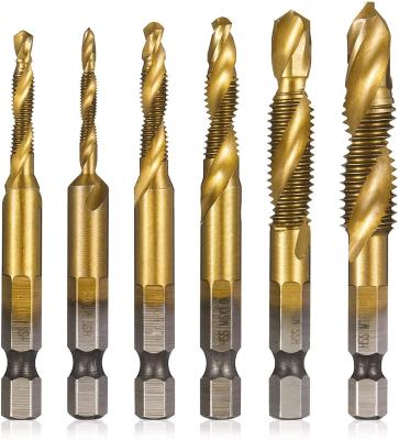 Cina Drilling& Metric Thread Tapping Titanium Coated HSS Drill And Tap Bit 1/4