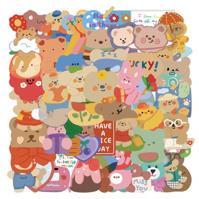 China NO--double waterproof Sun-protection 50pcs/Pack 2021 new cartoon cute Anime bear graffiti suitcase guitar fridge waterproof stickers wholesale for sale