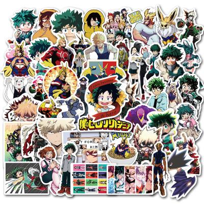 China No-Duplicate My Hero Academia Anime Stickers Graffiti Laptop Phone Izuku Midoriya Waterproof Sun-protection 50pcs Might Boku No Hero Academia Character Decal for sale