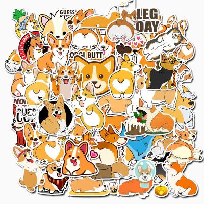 China NO--double Sun-protection Waterproof Corgi Dogs Stickers For Water Bottles 50 PCS Vsco Cute Girl Stickers For Laptop Phone Hydor Flask Fashionable Waterproof Stickers for sale