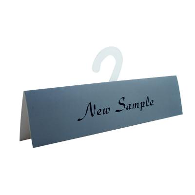 China Plastic Viable Leather J-Hook Sample Card Header Sample Card Sample Hanger Leather Cloth Model Hanging Display for sale