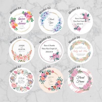 China Exquisite Label Custom Wedding Labels, Floral Wedding Stickers, Personalized Wedding Labels for sale