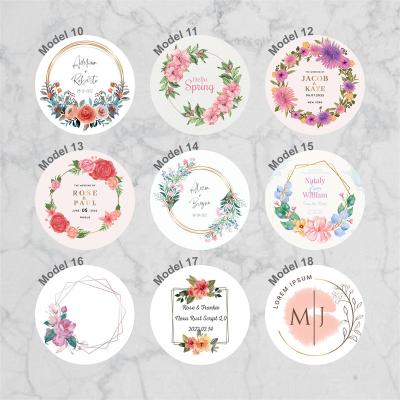 China Custom Exquisite Label Stickers / Wedding Stickers Printed LOGO Paper Adhesive Round Label Gift Tags Party Decorations Paper for sale