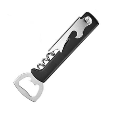 China High Quality Viable Metal Stainless Steel Handle Red Wine Beer Bottle Opener Corkscrew for sale