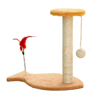 China New Small Sisal Toy Grinding Claw Diy Large Cat Tower Wood Flower Cat scratching board Cat Climbing Frame for sale