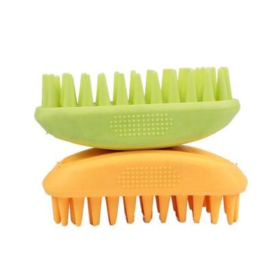 China Viable Grooming Brush Massage Bath Non-slip Soft Rubber Pet Comb For Dog And Cat Pets Bathing Brush for sale