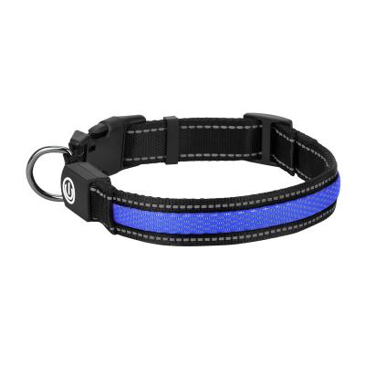 China Viable LED Mesh Pet Collar Nylon Large Small and Medium Dog Collar Lighting Dog Collar for sale