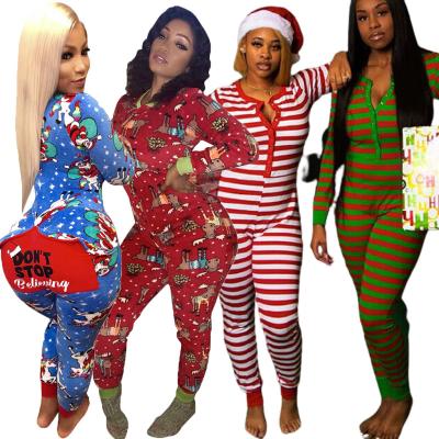 China Breathable Christmas Onesie Pajamas Loungewear Sleep Lounge Wear Set Pajamas Women Sleepwear for sale