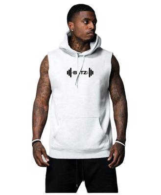 China 2021 Factory Wholesale Custom Anti-wrinkle Mens Sports Slim Fit Sleeveless Hoodies for sale