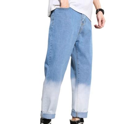 China Breathable 100% Cotton Mens Dip Dye Jeans With Loose Drawstring Mens Jogger Style Jeans Custom Destroyed for sale