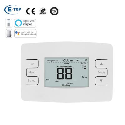 China Modern programmable 24V thermostat with 2H/2C heating and multi-stage cooling for sale