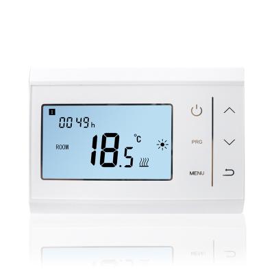 China Modern Weekly Programmable Intelligent Boiler Thermostat With Negative LCD Display for sale