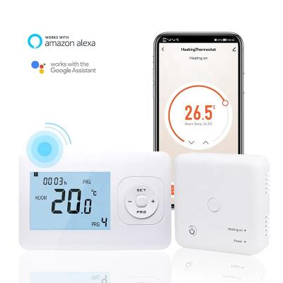 China Modern Weekly Programmable Room Thermostat Manufacturer Dry Contact For Boiler Heating for sale