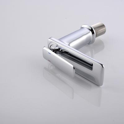 China Metered Faucets Square Australian Standard Toilets Plating Single Handle Cold And Hot Water Bathroom Basin Faucet for sale