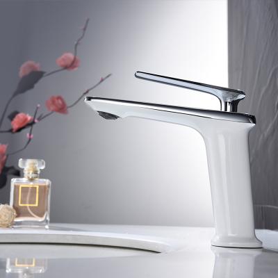 China Faucets Factory Supplier Metered Bathroom Sink Faucet Deck Mounted Chrome Single Handle Cold Water Hand Wash Zinc Body Square Single Basin Faucet for sale