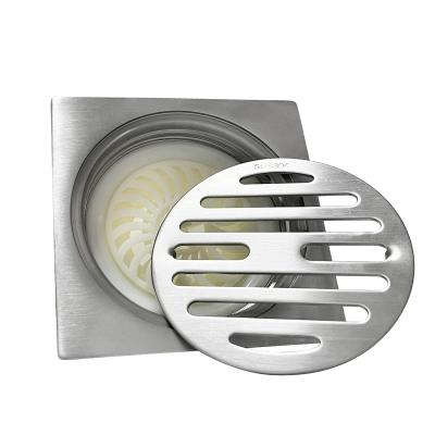 China Excellent Antirust Material Square Round Cover Bathroom Floor Drain Stainless Steel Strainer Floor Drain for sale